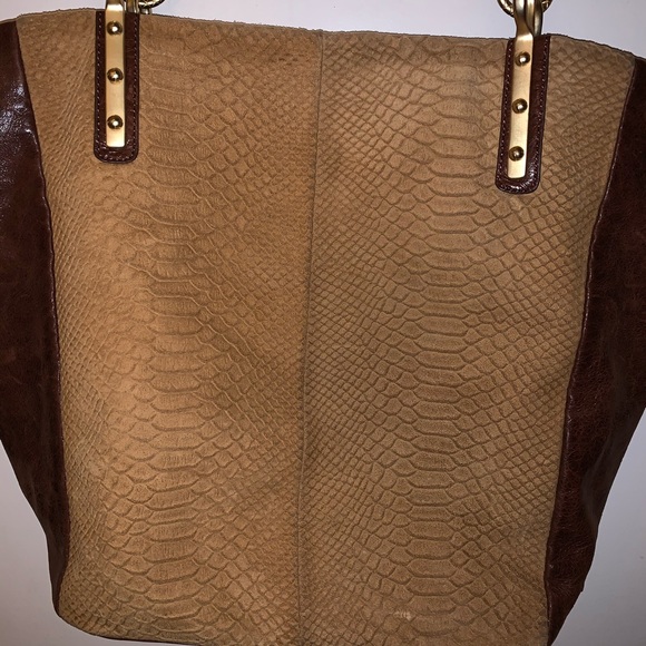 Elliott Lucca Brown/Tan Faux Snakeskin Purse - Picture 2 of 4